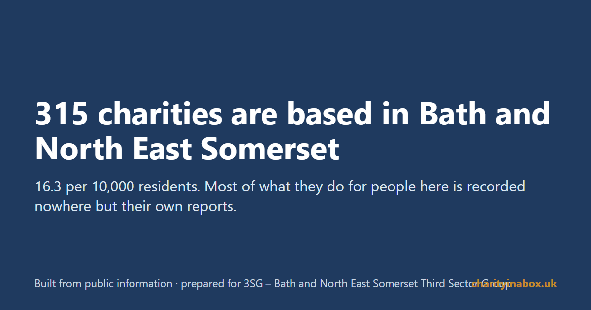 315 charities are based in Bath and North East Somerset
