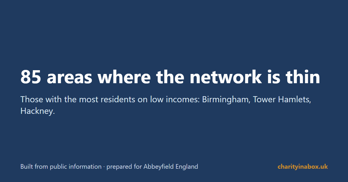 85 areas where the network is thin