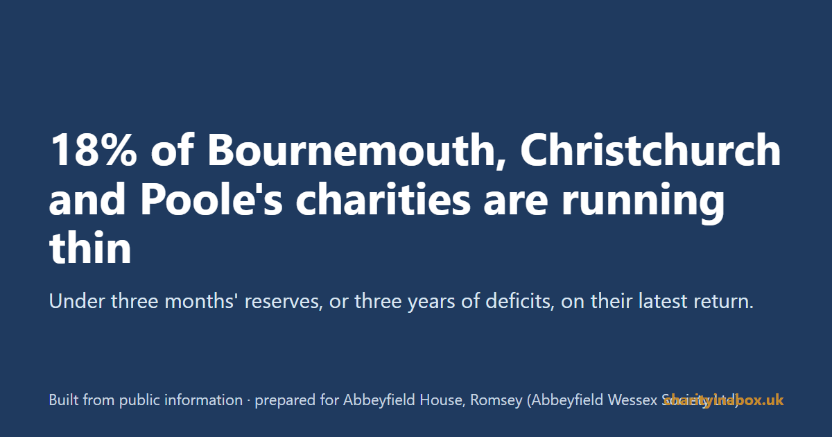 18% of Bournemouth, Christchurch and Poole's charities are running thin