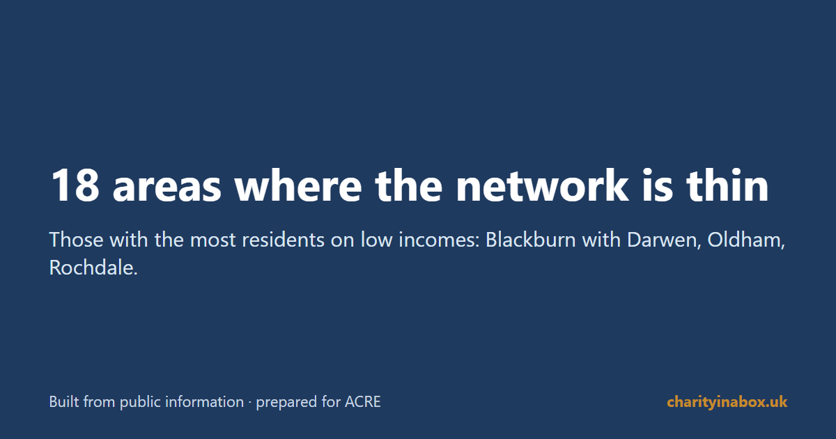 18 areas where the network is thin