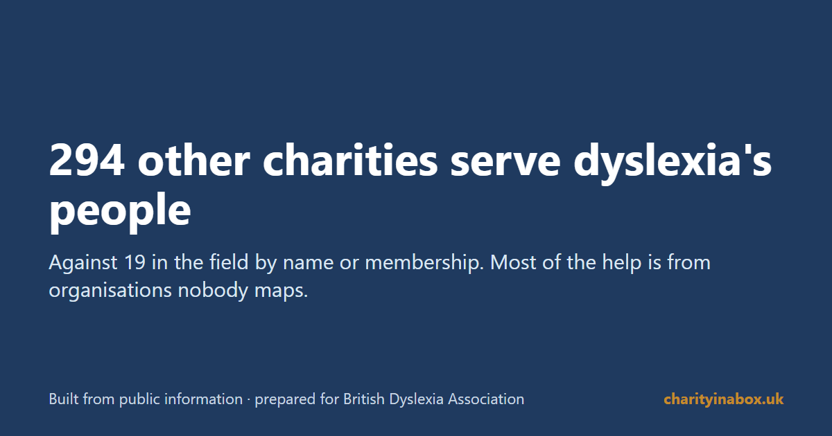 294 other charities serve dyslexia's people