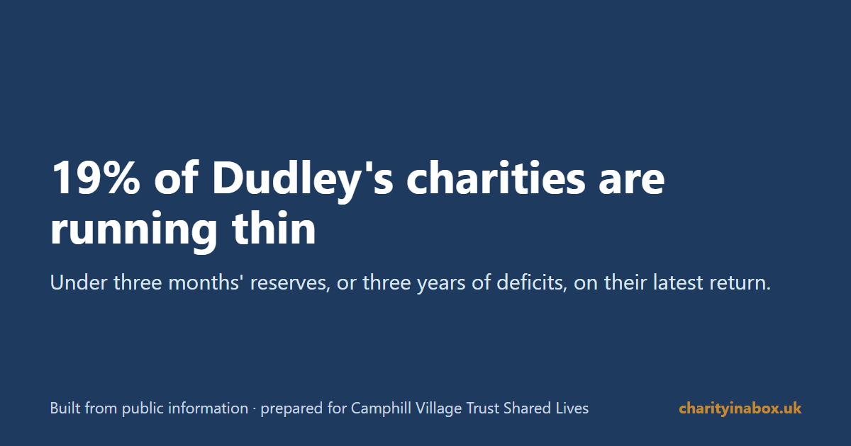 19% of Dudley's charities are running thin
