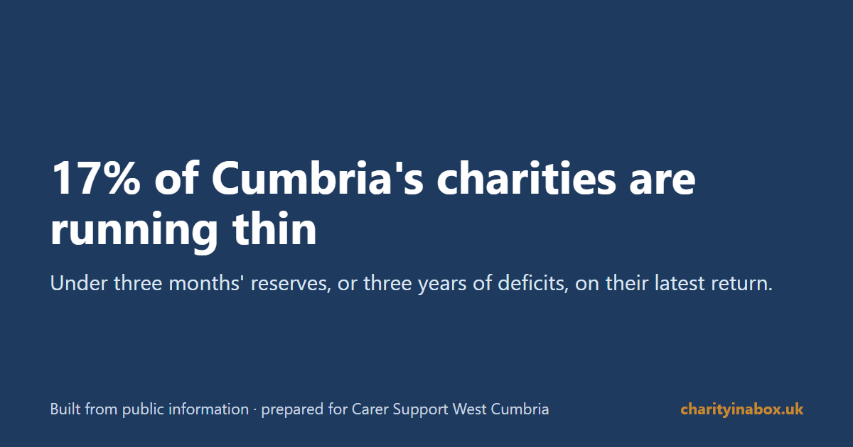 17% of Cumbria's charities are running thin