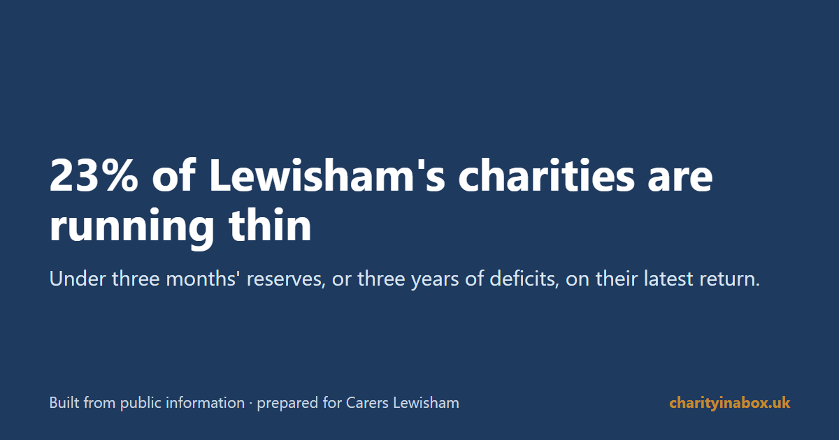 23% of Lewisham's charities are running thin