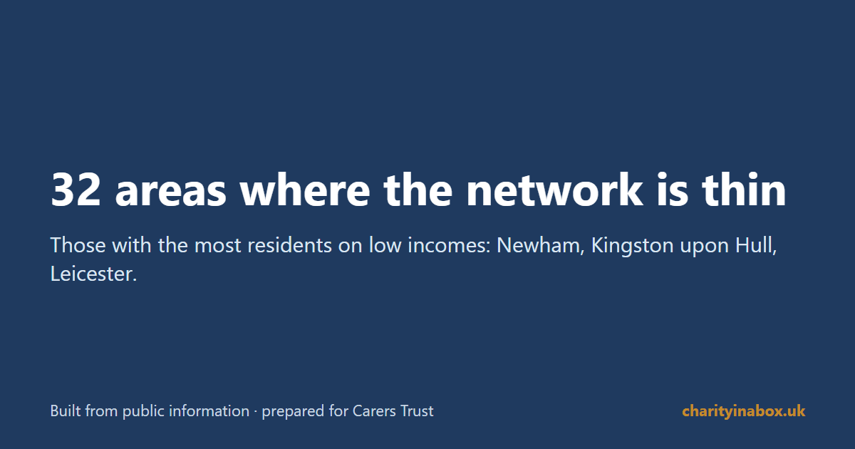32 areas where the network is thin
