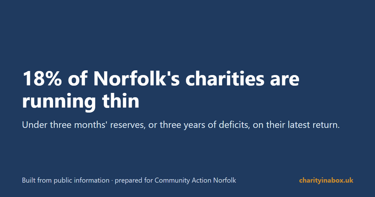 18% of Norfolk's charities are running thin