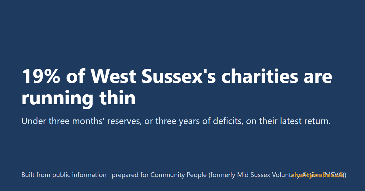 19% of West Sussex's charities are running thin