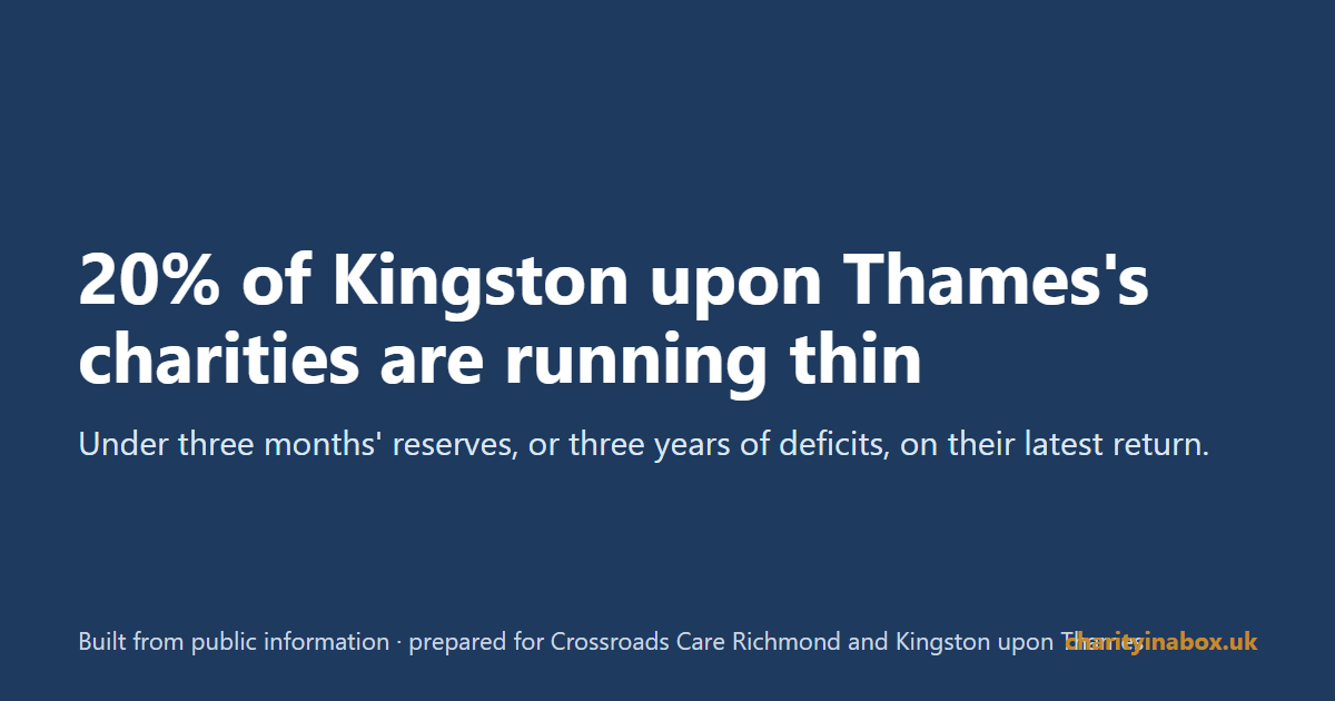 20% of Kingston upon Thames's charities are running thin