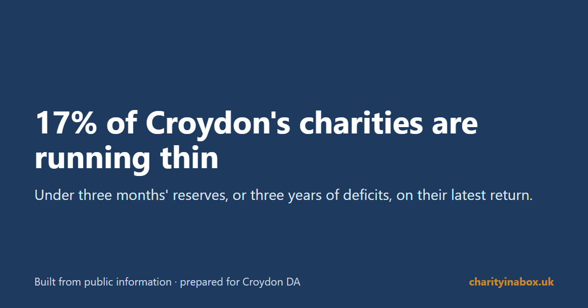 17% of Croydon's charities are running thin