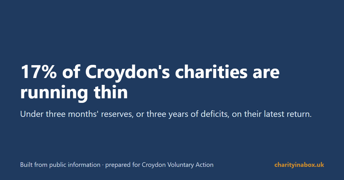 17% of Croydon's charities are running thin