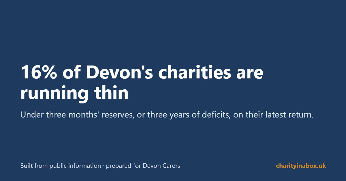 16% of Devon's charities are running thin