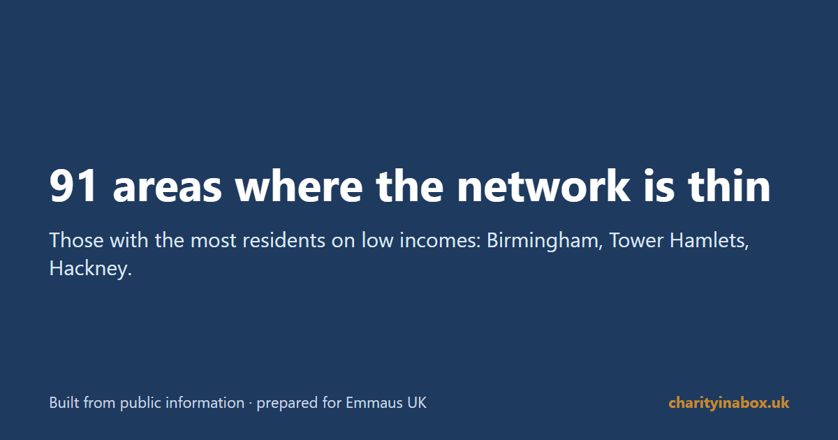 91 areas where the network is thin