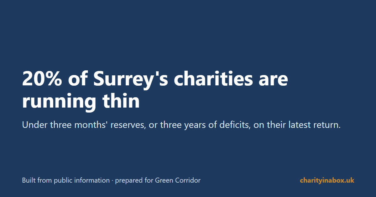 20% of Surrey's charities are running thin