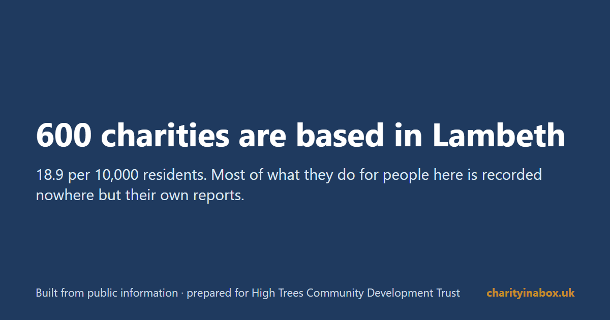 600 charities are based in Lambeth