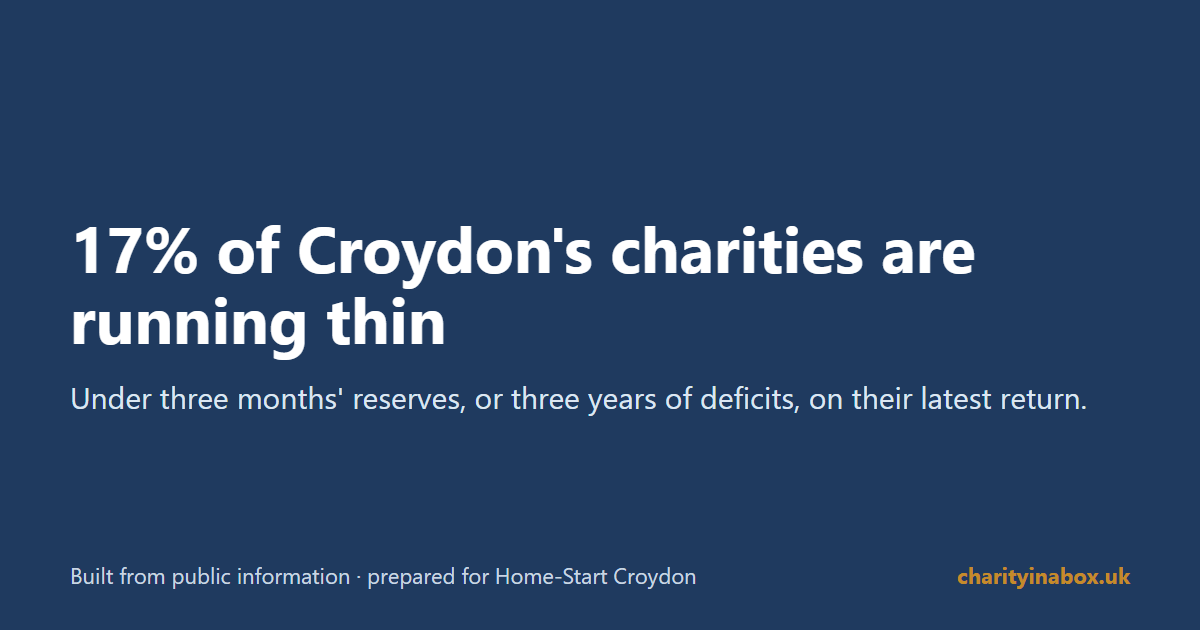 17% of Croydon's charities are running thin