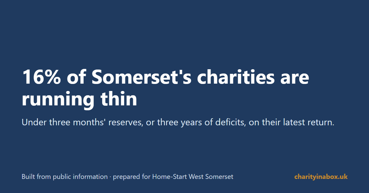 16% of Somerset's charities are running thin