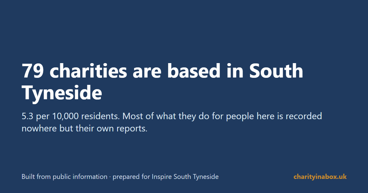 79 charities are based in South Tyneside