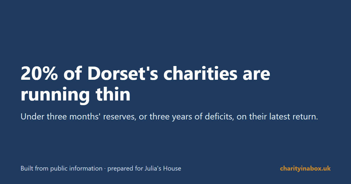 20% of Dorset's charities are running thin