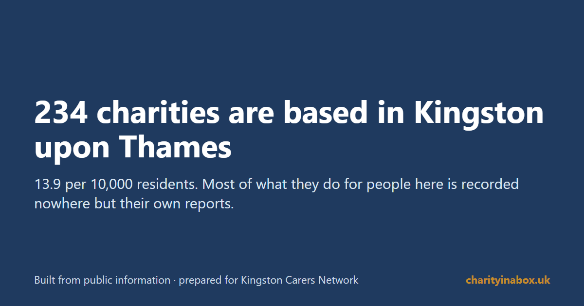 234 charities are based in Kingston upon Thames