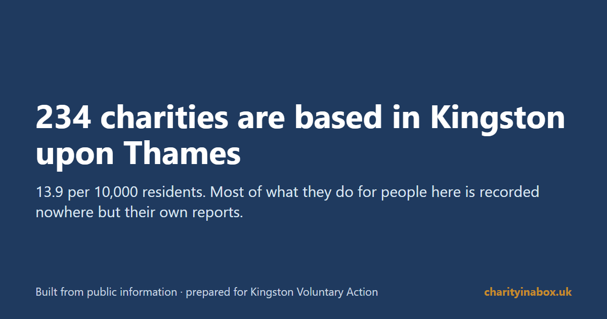 234 charities are based in Kingston upon Thames