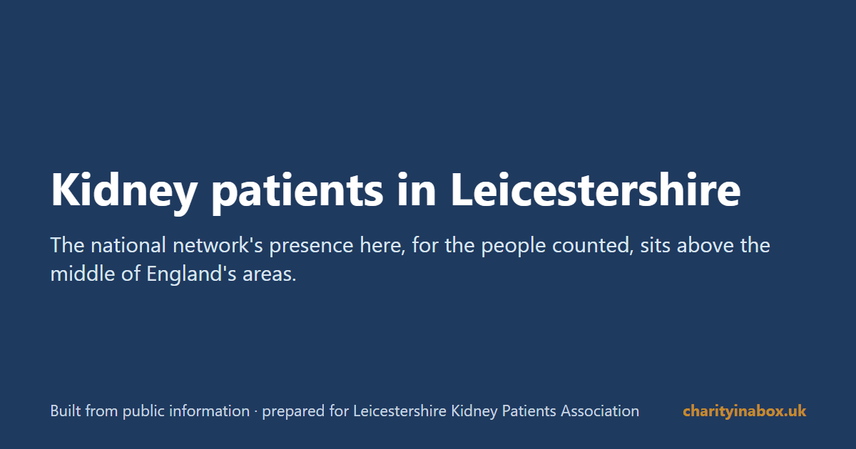 Kidney patients in Leicestershire