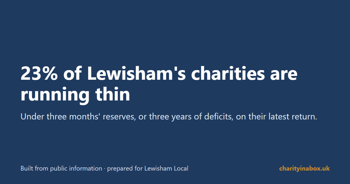23% of Lewisham's charities are running thin