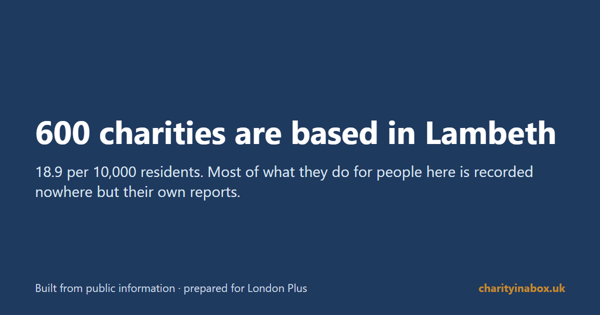 600 charities are based in Lambeth