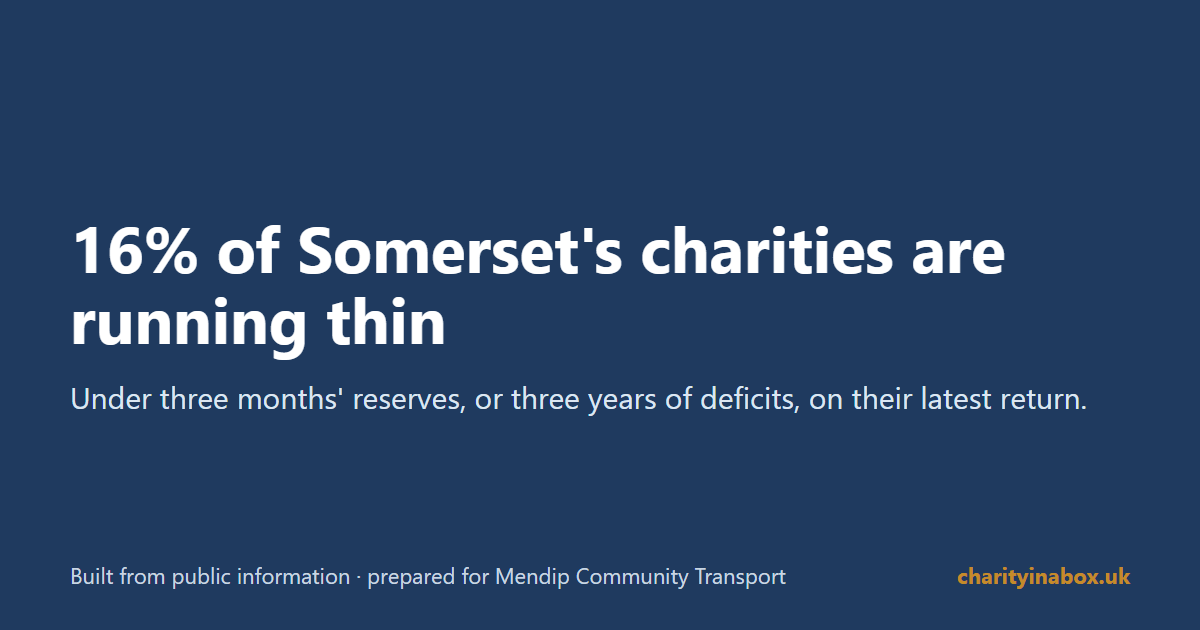 16% of Somerset's charities are running thin
