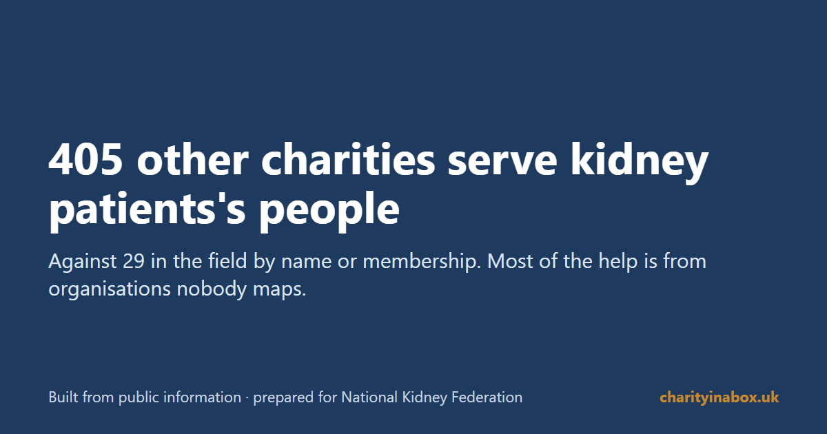 405 other charities serve kidney patients's people