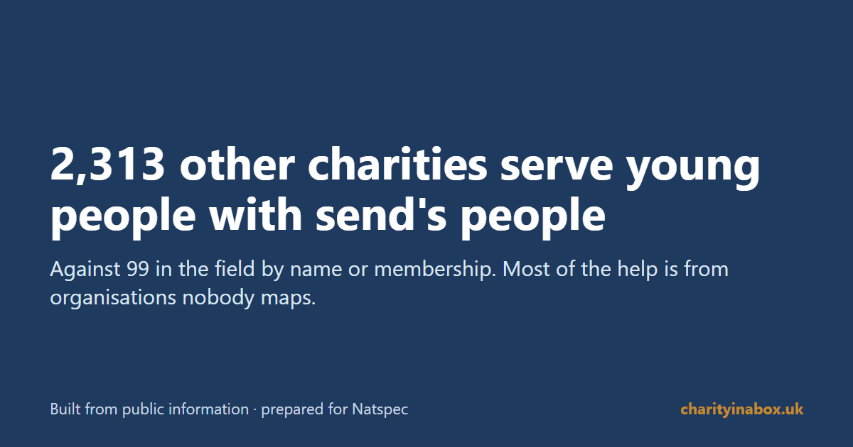 2,313 other charities serve young people with send's people