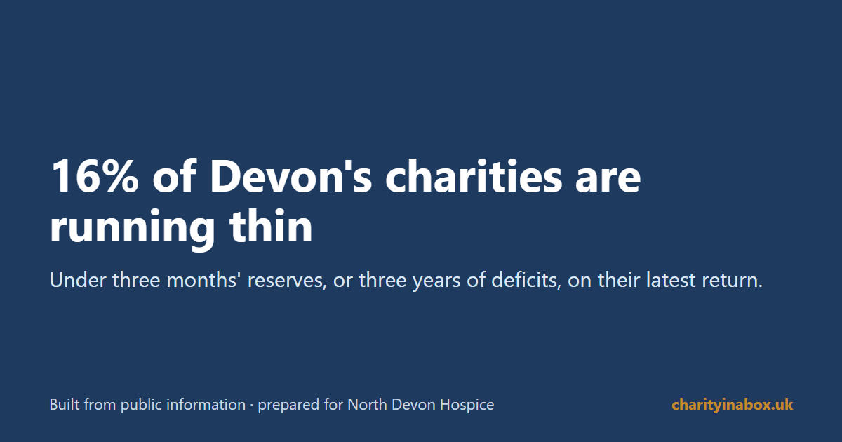 16% of Devon's charities are running thin