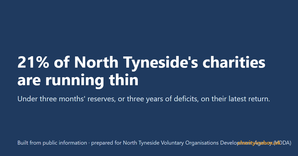 21% of North Tyneside's charities are running thin