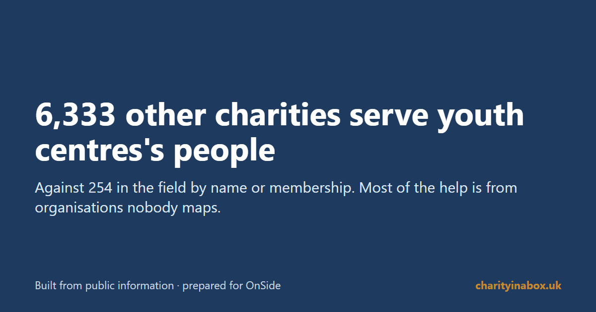 6,333 other charities serve youth centres's people