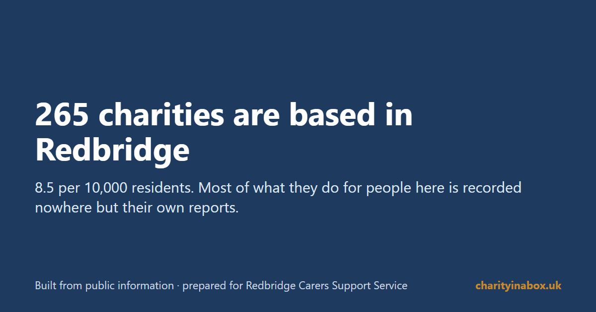 265 charities are based in Redbridge