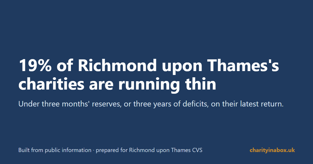 19% of Richmond upon Thames's charities are running thin