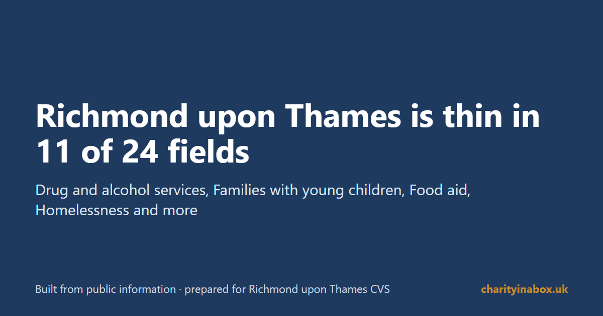 Richmond upon Thames is thin in 11 of 24 fields