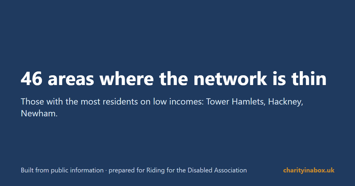 46 areas where the network is thin