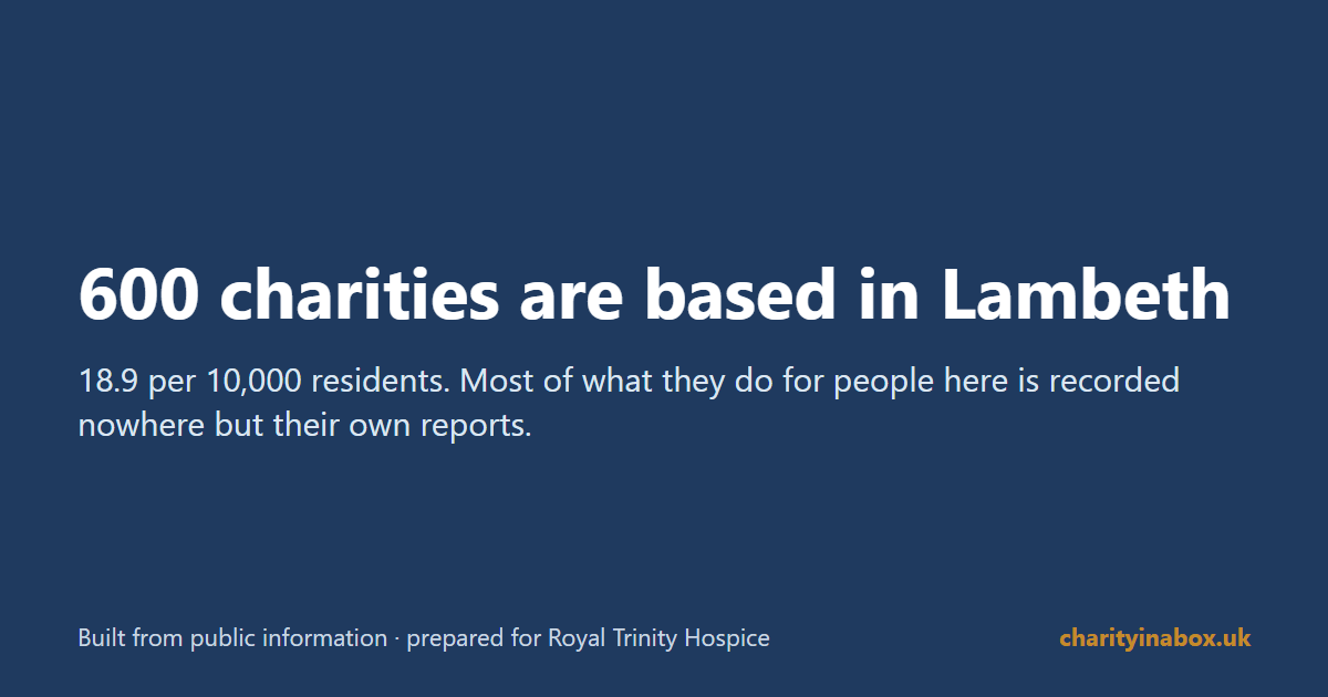 600 charities are based in Lambeth