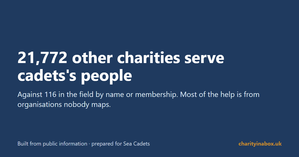 21,772 other charities serve cadets's people