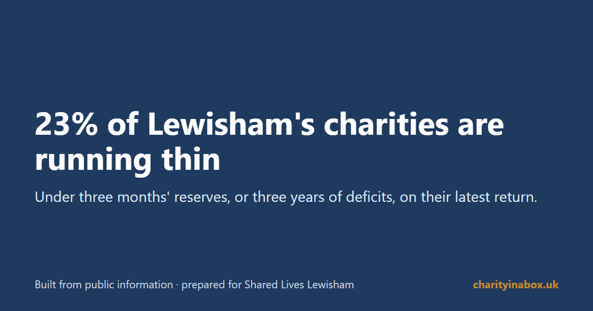 23% of Lewisham's charities are running thin