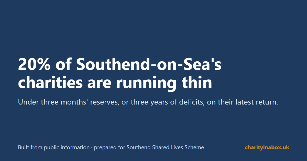 20% of Southend-on-Sea's charities are running thin