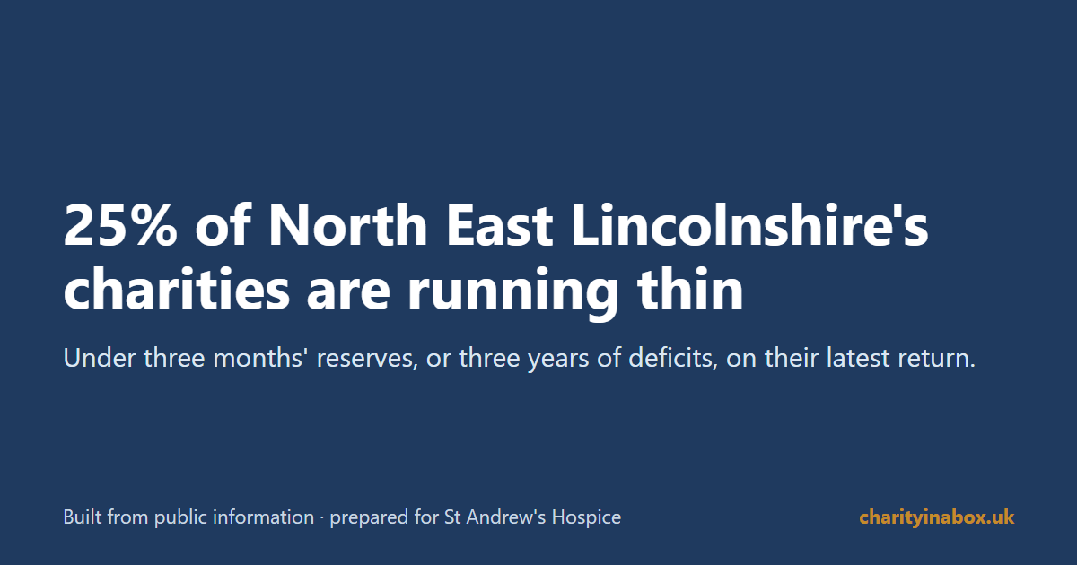 25% of North East Lincolnshire's charities are running thin