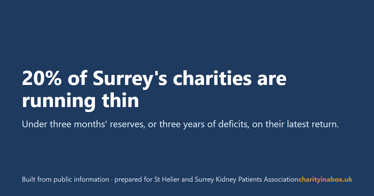 20% of Surrey's charities are running thin