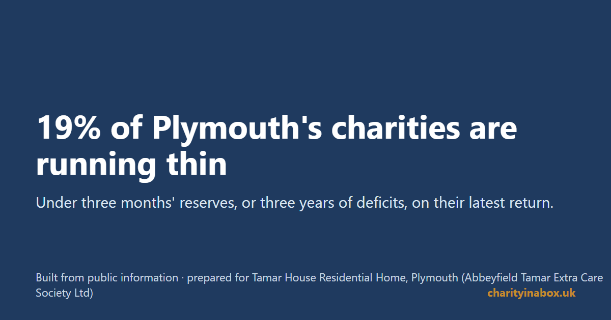19% of Plymouth's charities are running thin