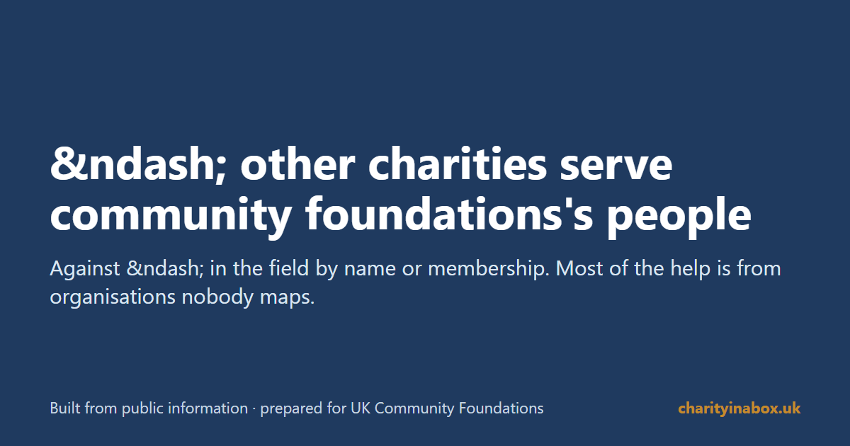 &ndash; other charities serve community foundations's people