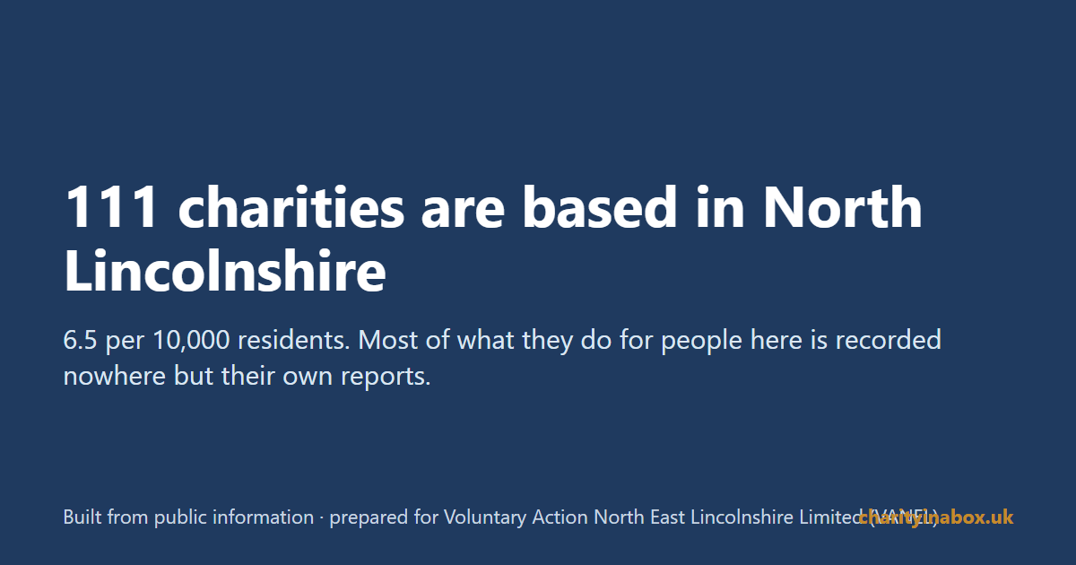 111 charities are based in North Lincolnshire