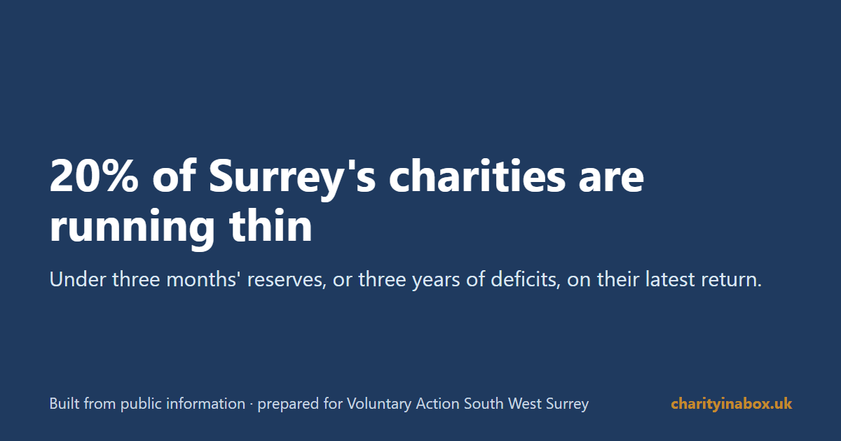 20% of Surrey's charities are running thin