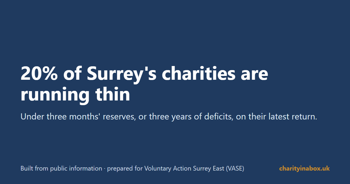 20% of Surrey's charities are running thin