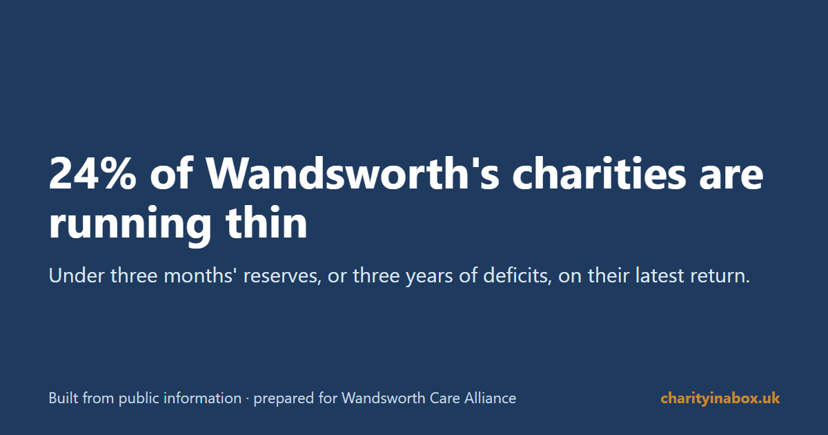 24% of Wandsworth's charities are running thin