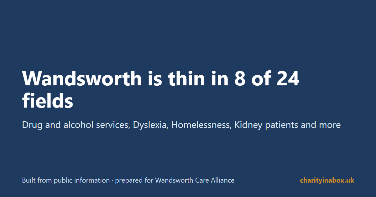 Wandsworth is thin in 8 of 24 fields